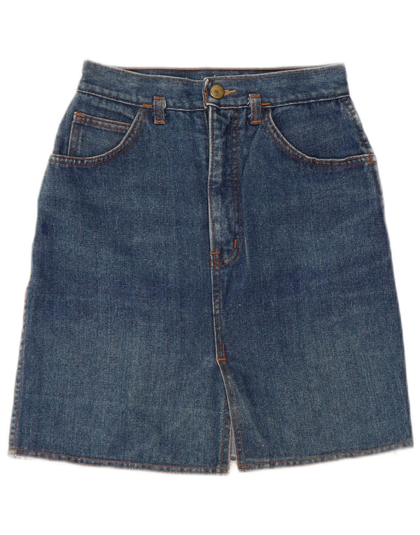 Vintage denimnederdel til piger 11-12 år W22 blå bomuld