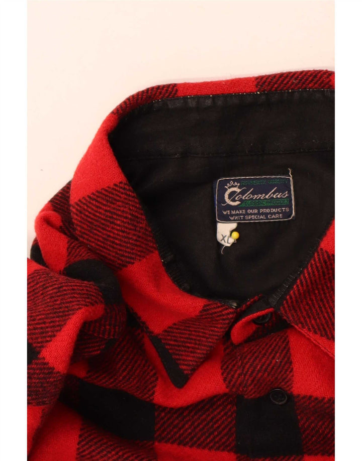 Colombus Herre Overshirt Flanellskjorte XL Rød Gingham Polyester