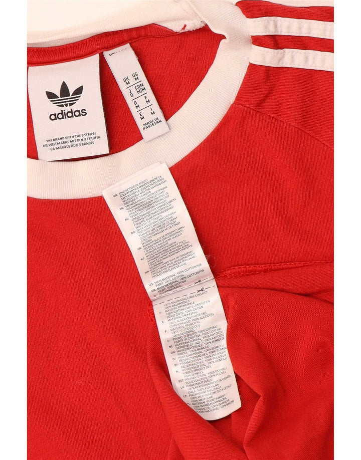 Adidas Herre T-Shirt Top Medium Rød Bomuld