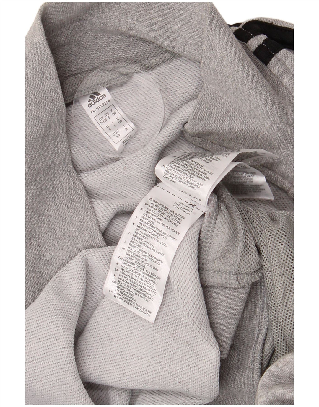 ADIDAS Træningsdragt til mænd, topjakke UK 36/38, lille grå flækket bomuld