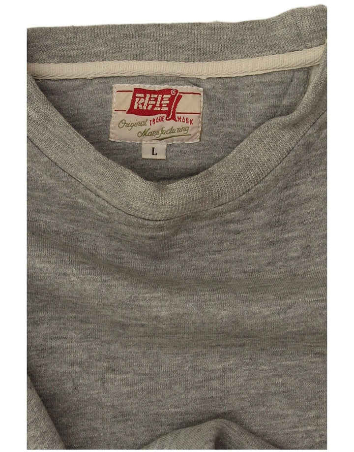 Vintage sweatshirt til mænd, stor grå