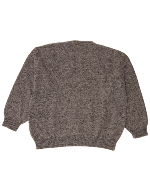 Vintage herre sweater med rund hals XL grå