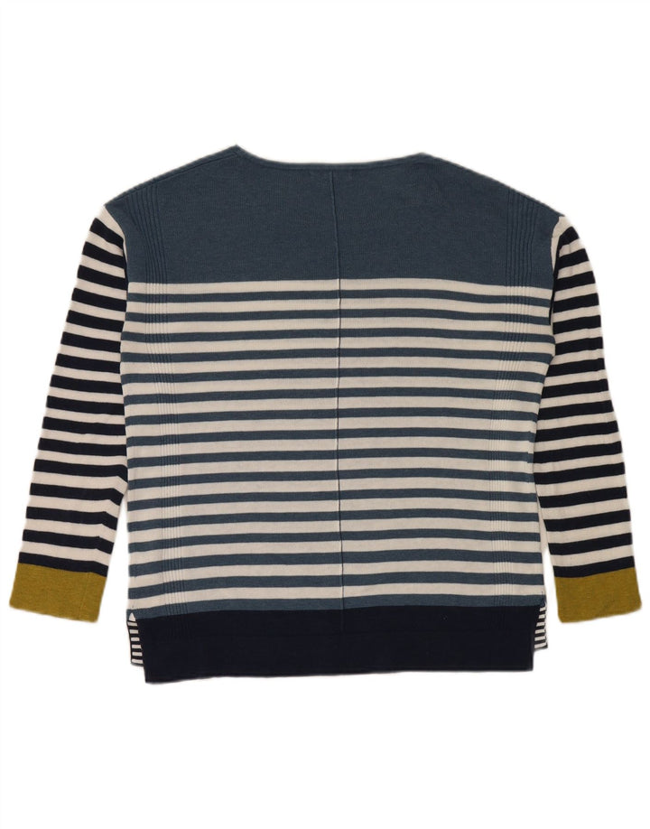 White Stuff Dame Boat Neck Jumper Sweater UK 8 Small Blue Striped