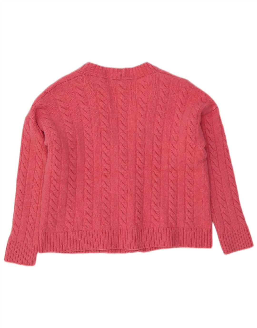 BENETTON Womens Crop Cardigan Sweater UK 14 Medium Pink Uld