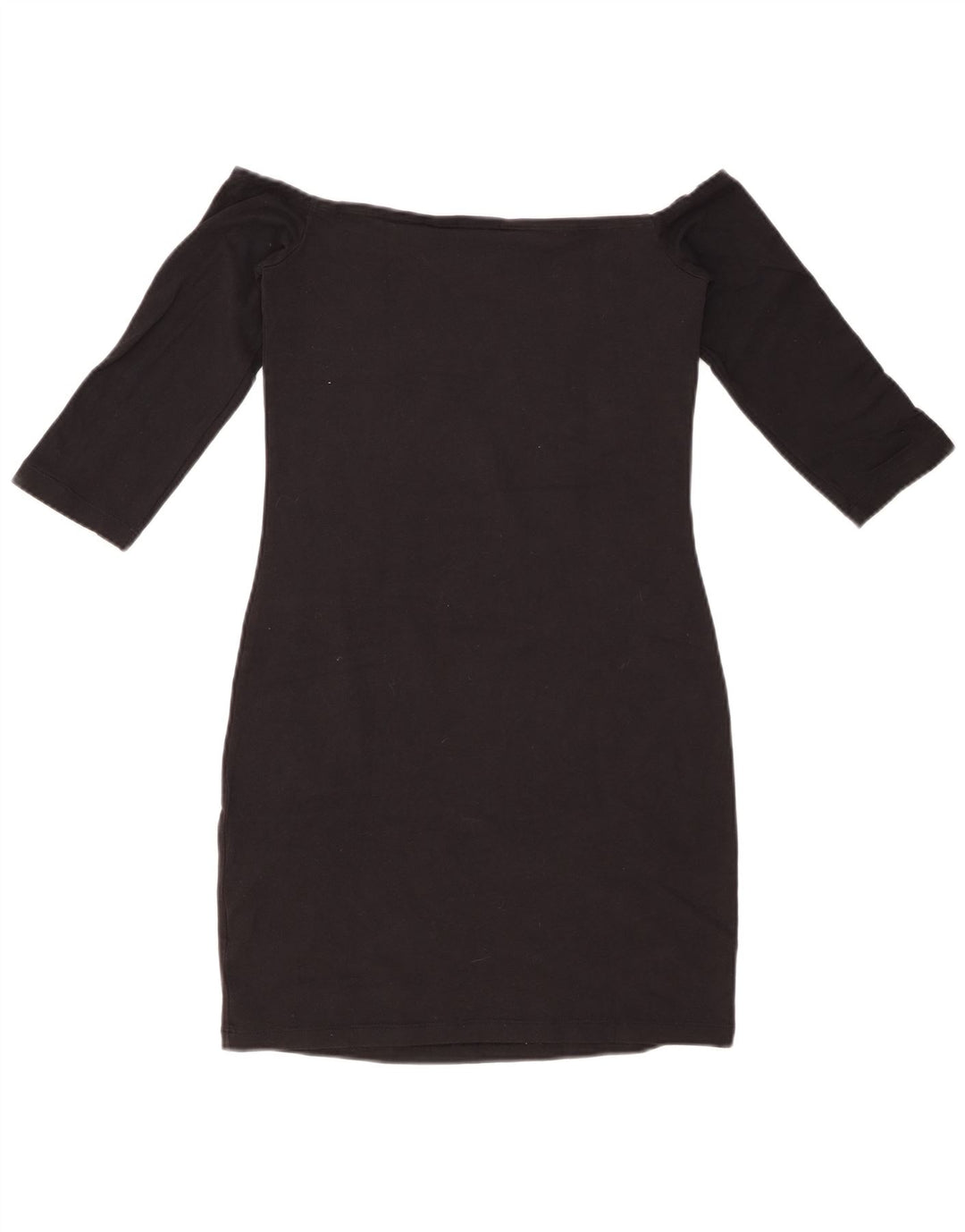 ADIDAS Dame 3/4 ærme off Shoulder Kjole UK 8 Small Black Bomuld