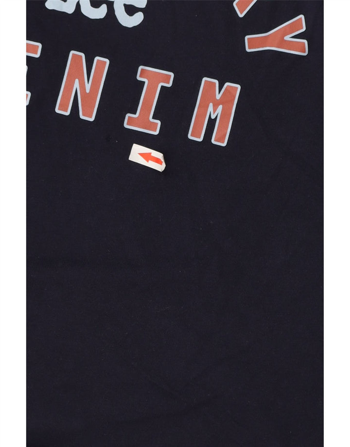 Lee Mens Regular Fit Graphic T-Shirt Top Large Navy Blue Cotton