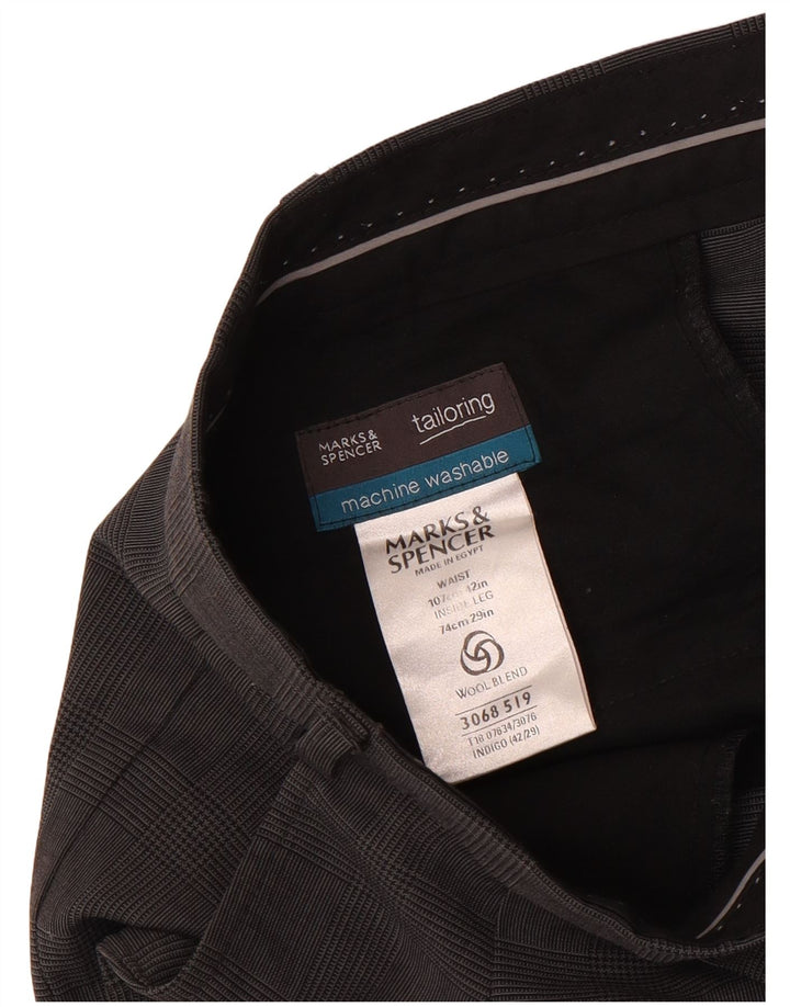 Marks & Spencer Herre Skræddersyede Crop Suit Bukser W42 L26 Navy Blue