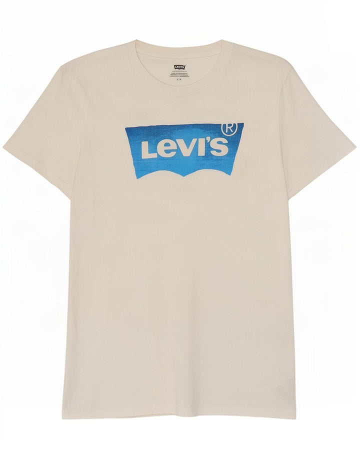 Levi's Herre grafisk T-shirt Top Stor hvid bomuld