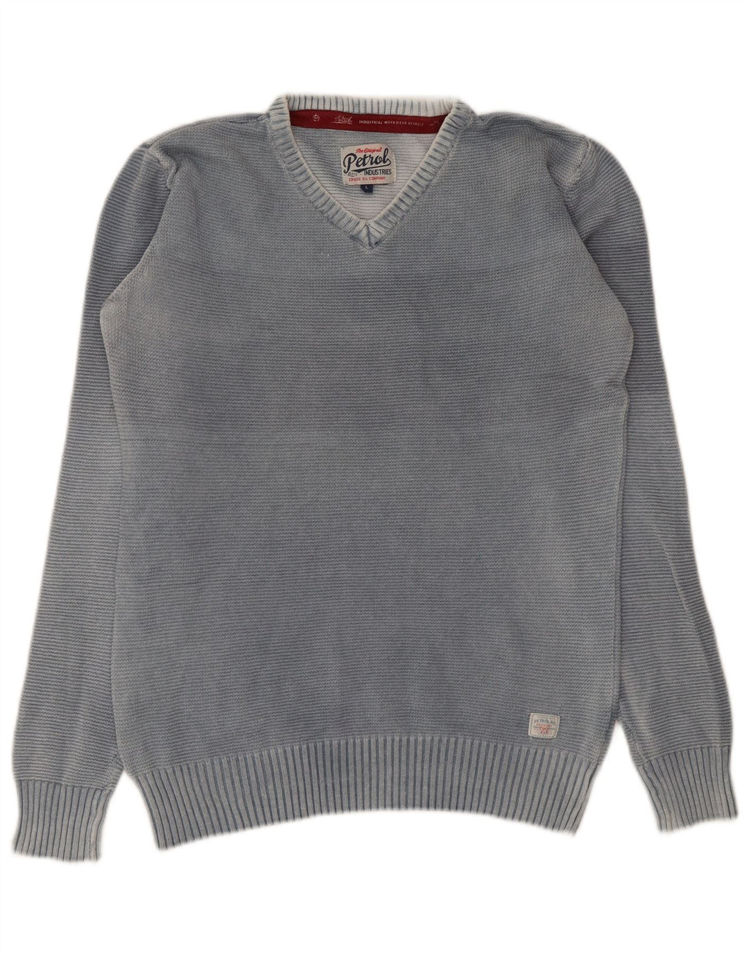 Petrol Industries Herre V-hals sweater Stor Grå Bomuld