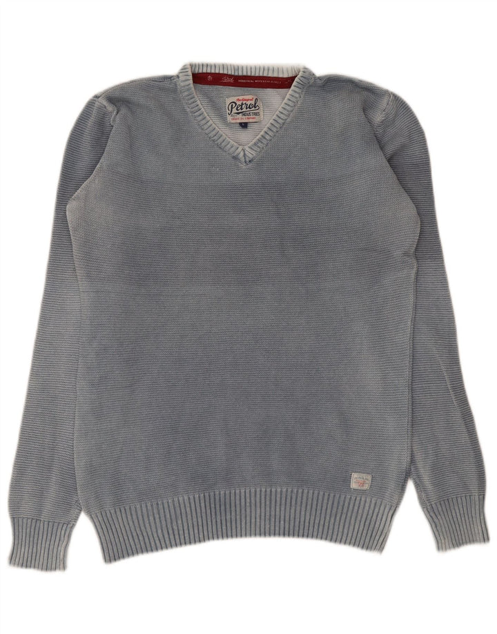 Petrol Industries Herre V-hals sweater Stor Grå Bomuld