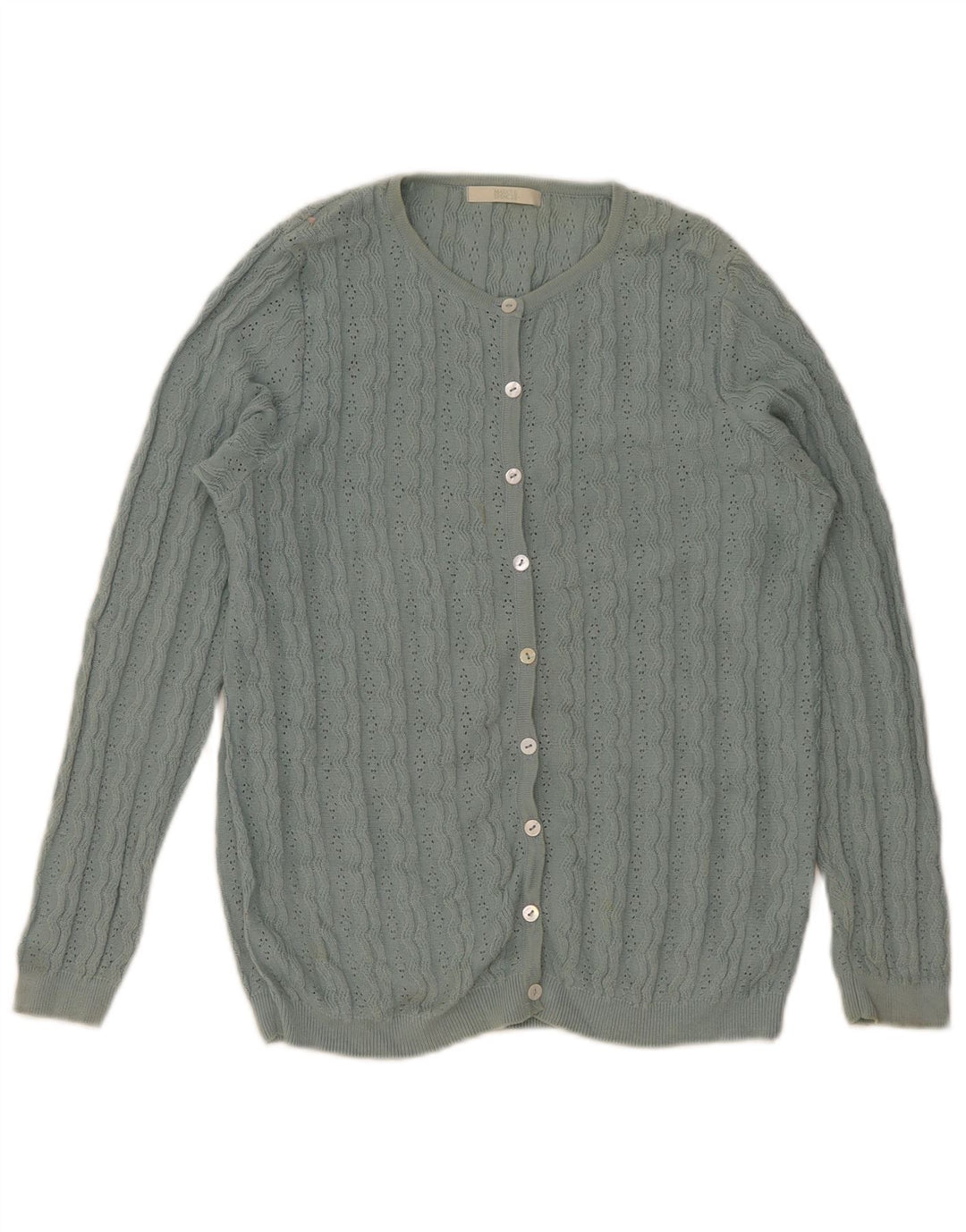Marks & Spencer Dame Cardigan Sweater UK 8 Lille grøn bomuld