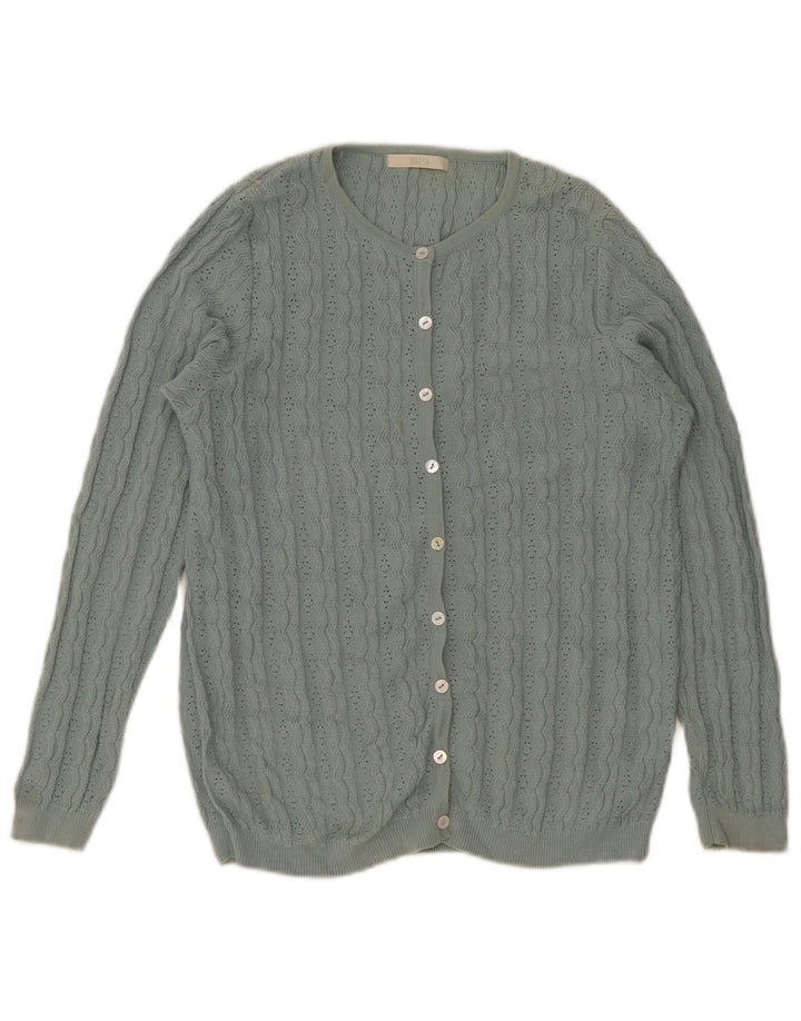 Marks & Spencer Dame Cardigan Sweater UK 8 Lille grøn bomuld