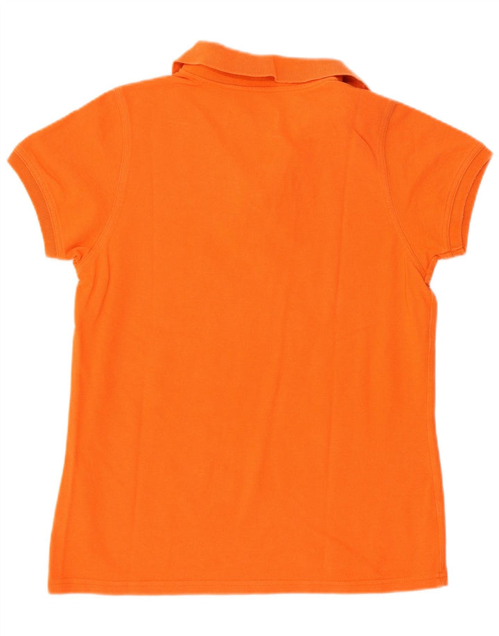 Reebok Dame Polo Shirt UK 12 Medium Orange Bomuld