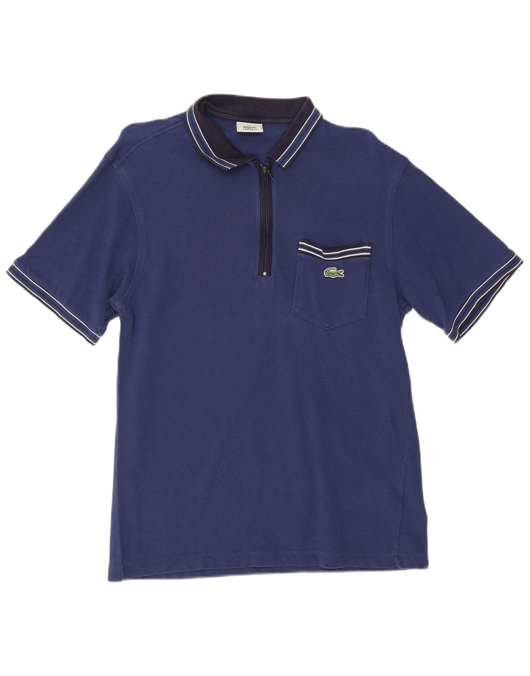 Lacoste herre poloskjorte str. 3 Small Blue Colourblock Bomuld