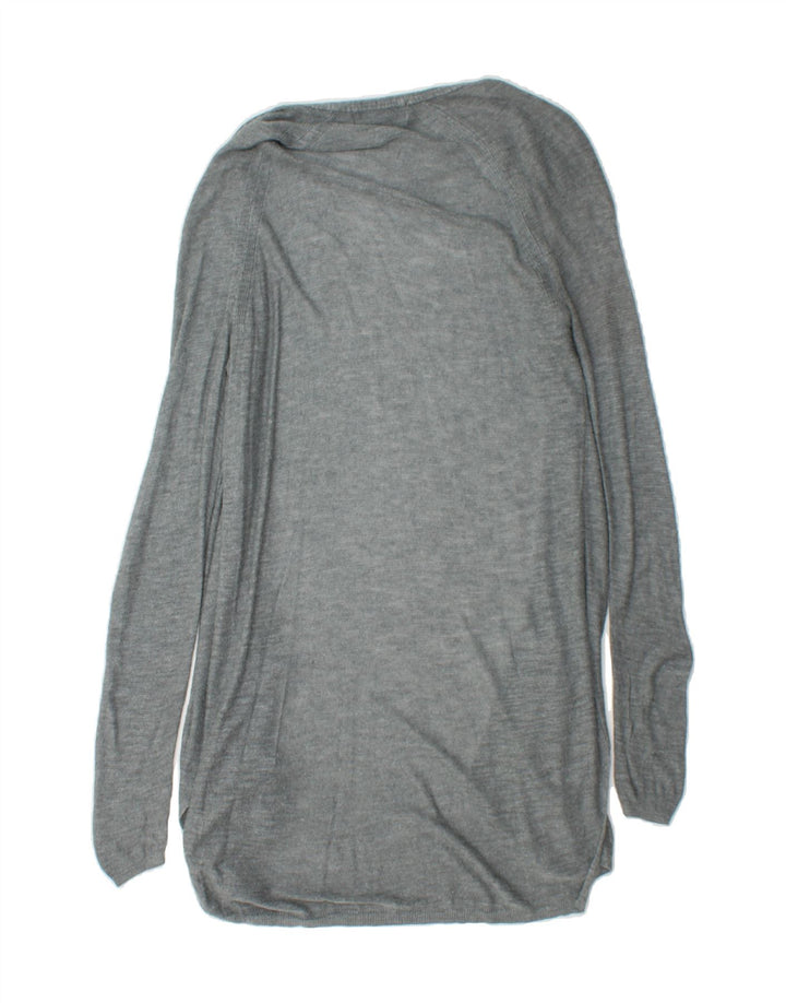 MOSSIMO Womens Longline Open Cardigan Sweater UK 12 Medium Grey Viscose Vintage Mossimo and Second-Hand Mossimo from Messina Hembry 