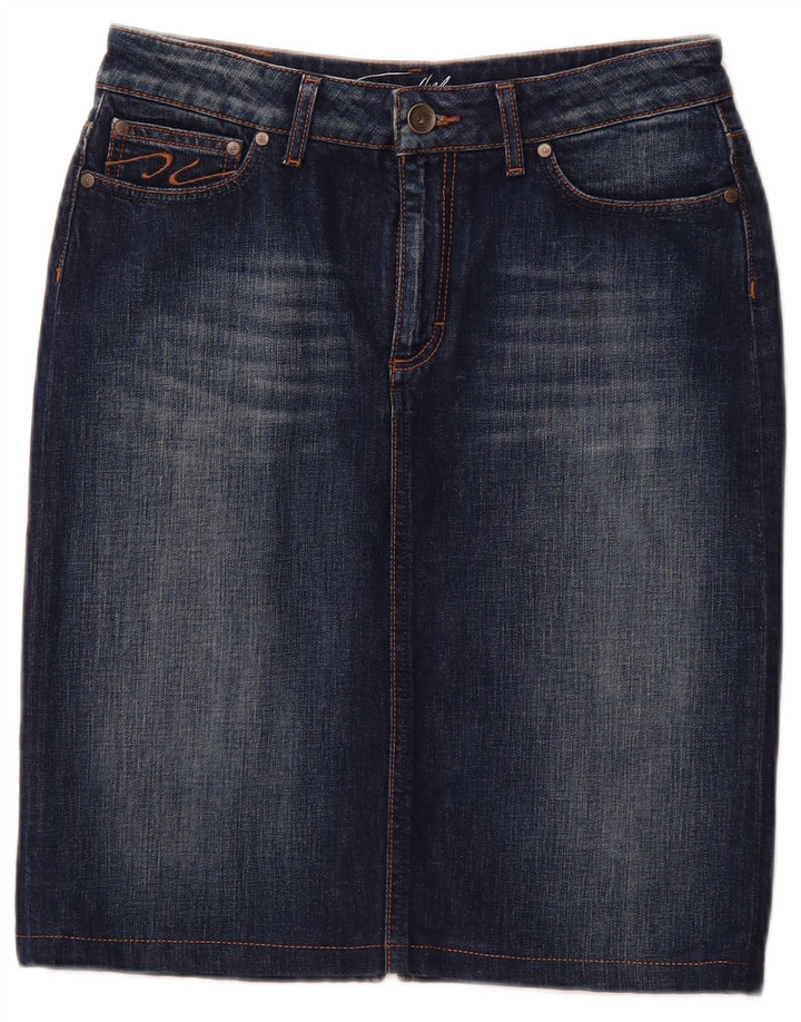 TOMMY HILFIGER Dame denimnederdel US 10 Large W30 Marineblå Bomuld