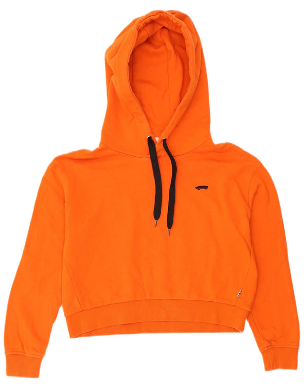 Vans Womens Crop Oversized hættetrøje Jumper UK 10 Small Orange Bomuld