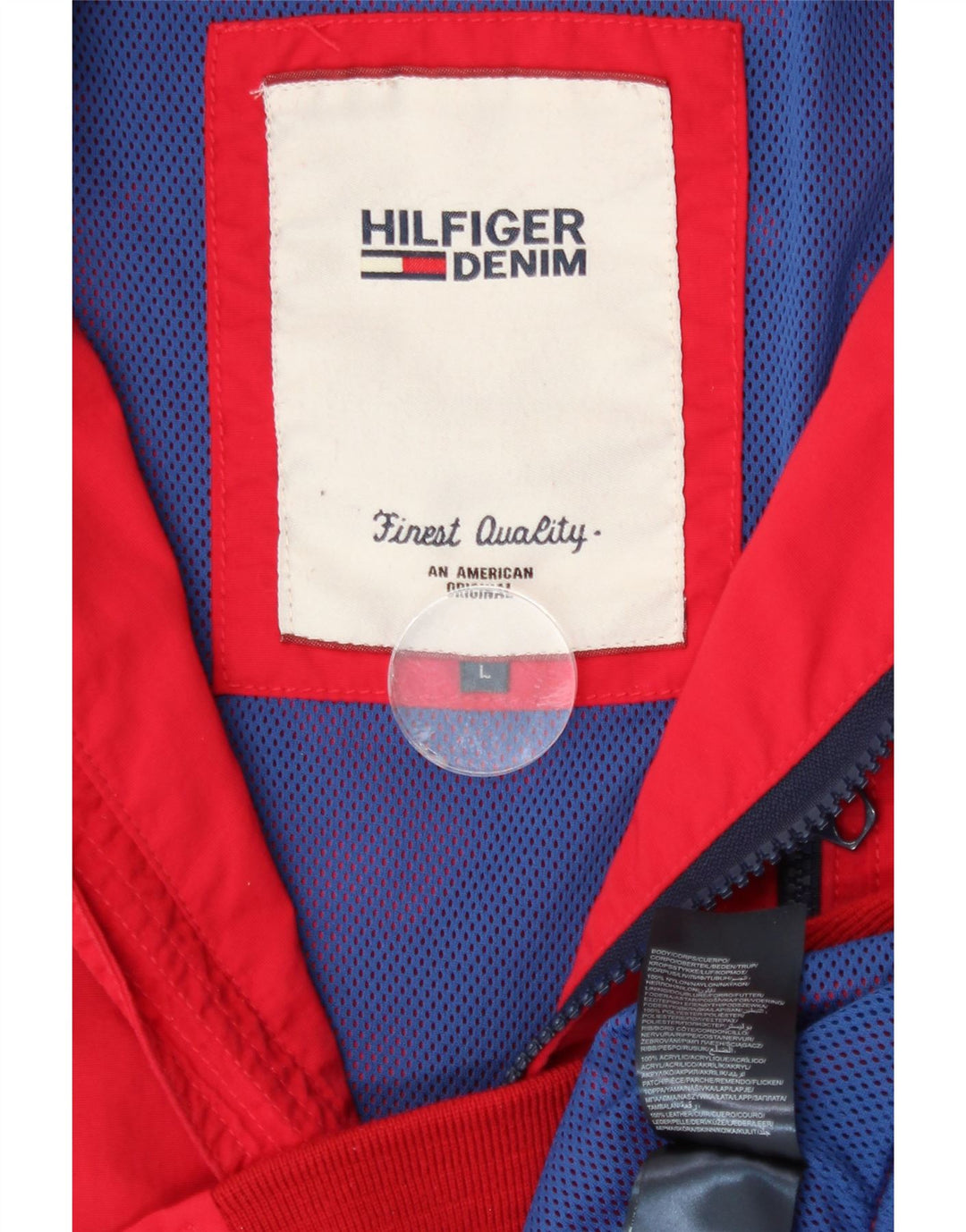Tommy Hilfiger Herre Bomber Jacket UK 40 Stor Rød Nylon