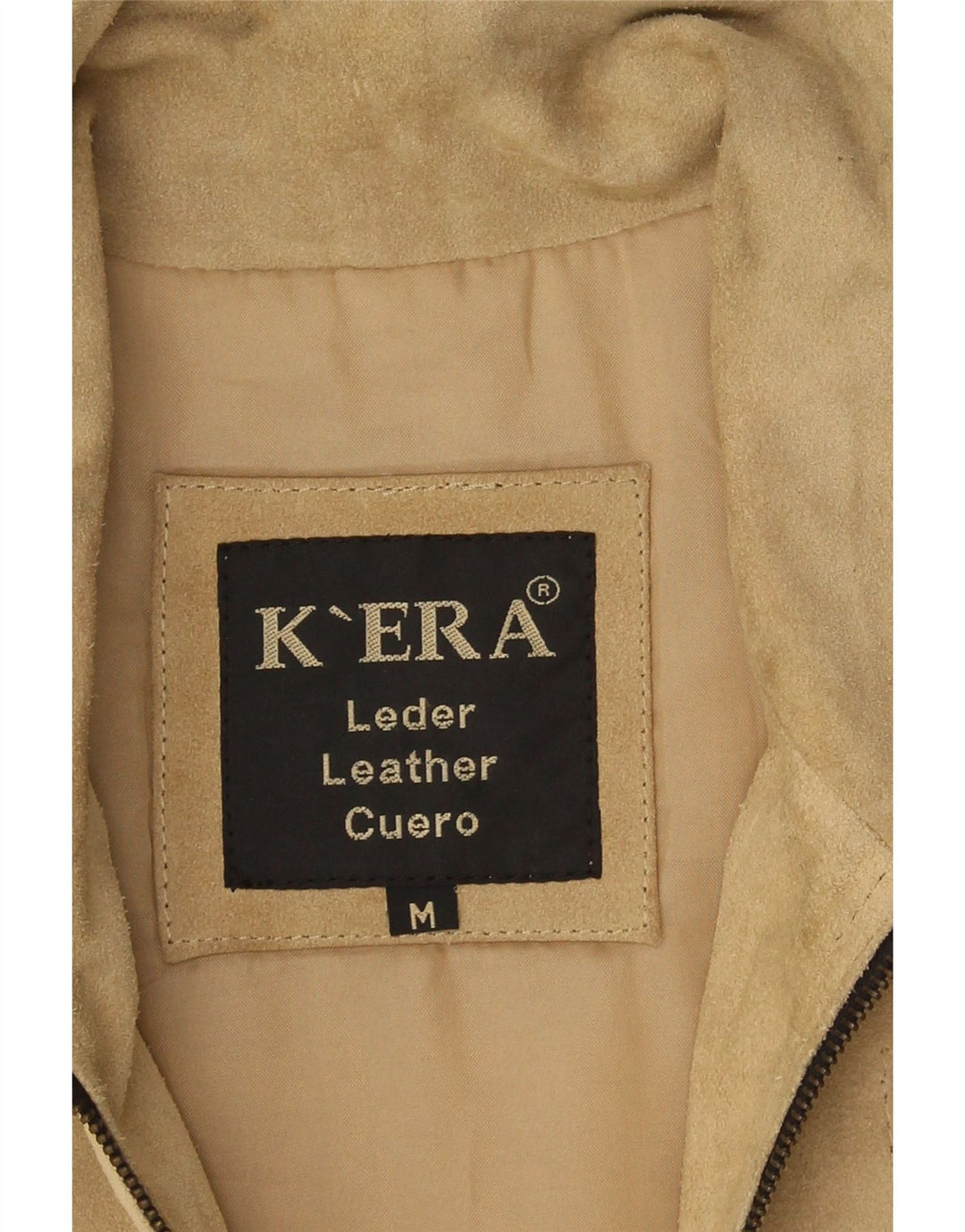 Vintage herre ruskind Gilet UK 38 medium beige læder