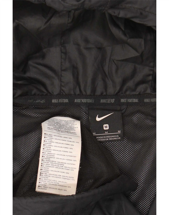 Nike Regnjakke med hætte til mænd UK 38 Medium Sort Nylon