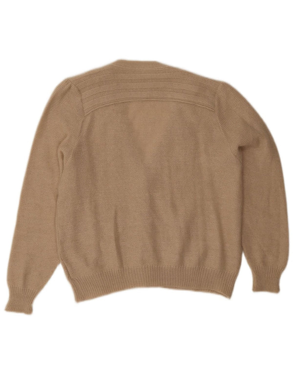 Vintage dame cardigan sweater UK 14 Large Beige Mohair
