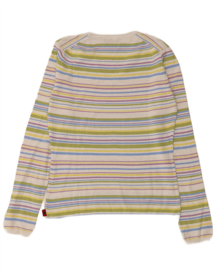 Kappa Dame V-hals sweater UK 12 Medium Flerfarvet Stribet
