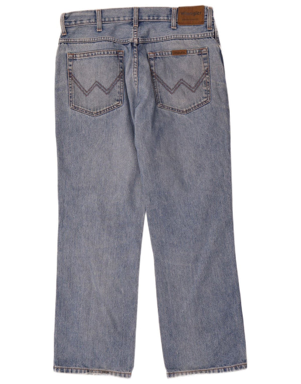 Wrangler Herre Regular Fit Straight Jeans W34 L30 Blå Bomuld