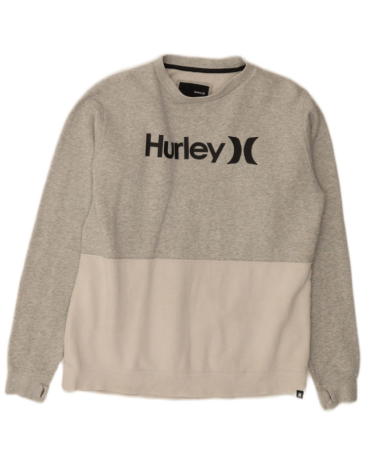 Hurley Herre Grafisk Sweatshirt Jumper Medium Grå Colourblock Bomuld