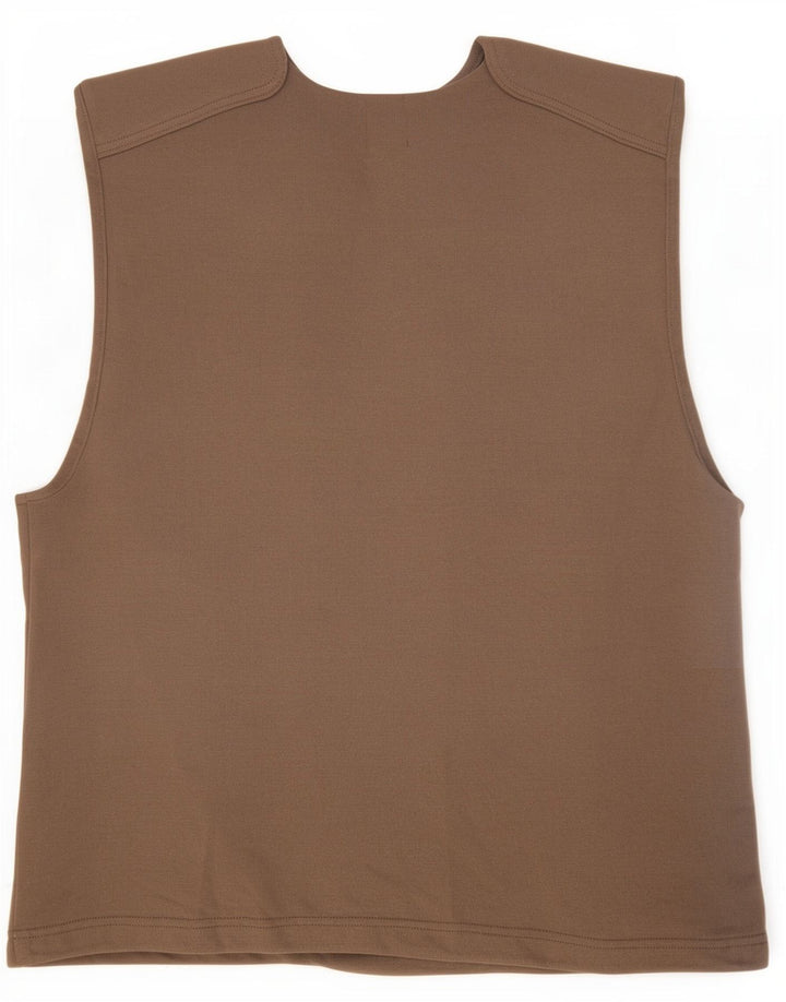 Zara Dame Oversized Vest Top UK 10 Lille Brun Bomuld