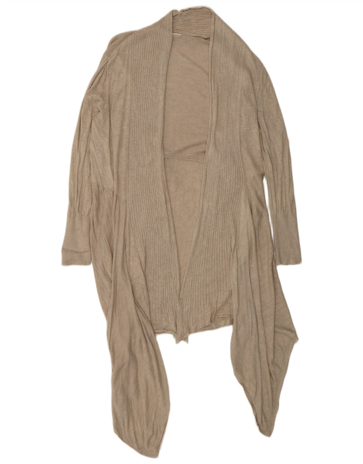Marks & Spencer Dame Asymmetrisk Cardigan Sweater UK 16 Large Beige