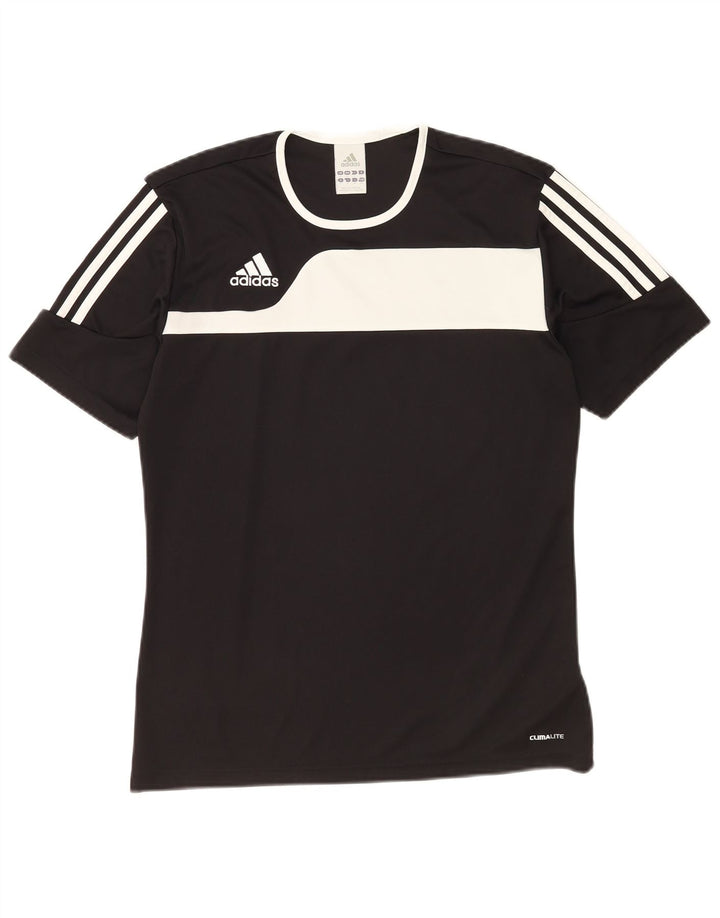 Adidas Herre Climalite T-Shirt Top Lille Sort Colourblock Polyester