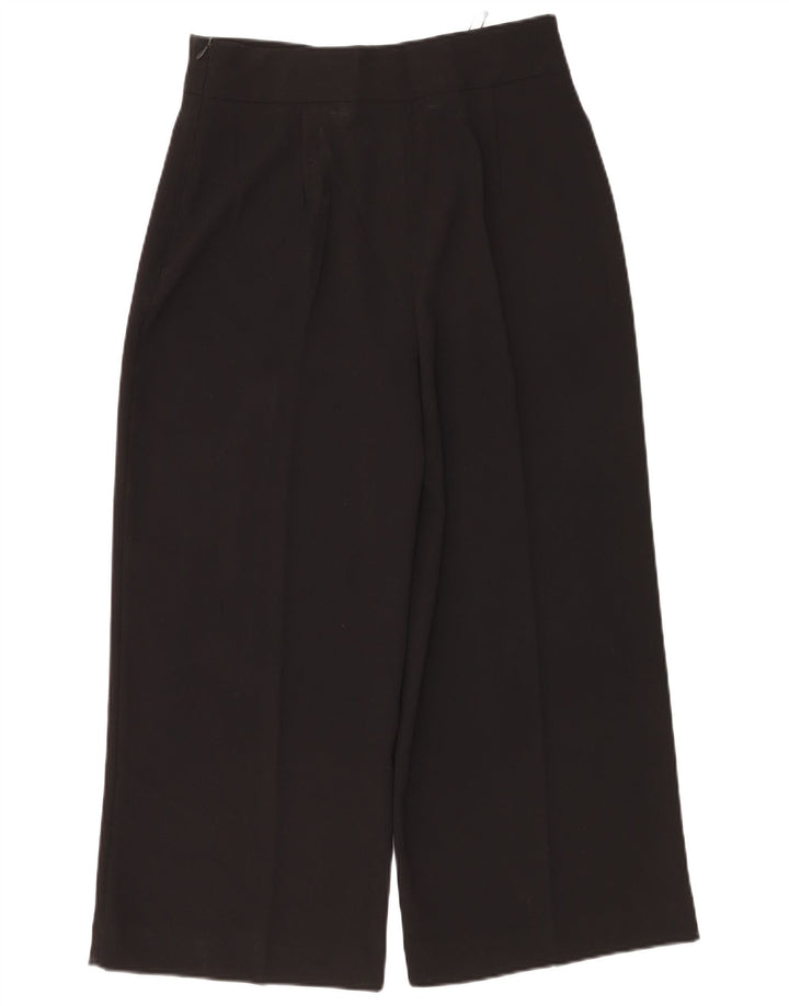 Zara Womens Cropped Trousers Large W30 L25 Black Polyester