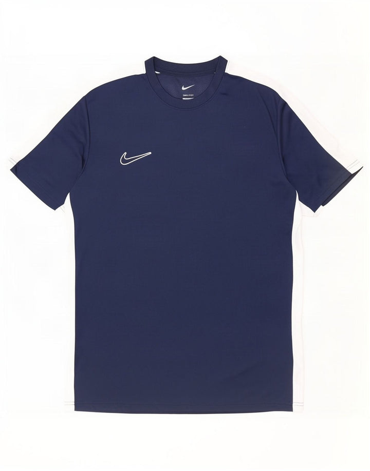 Nike Herre Dri Fit Slim T-Shirt Top XL Marineblå Colourblock Polyester