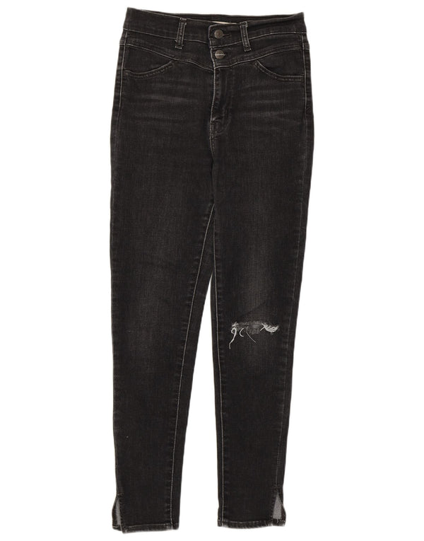 Levi's Distressed Skinny Jeans til kvinder W27 L27 sort bomuld
