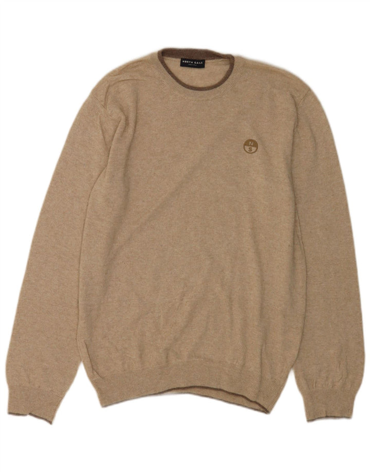 North Sails Herre Crew Neck Jumper Sweater Medium Beige Polyamid