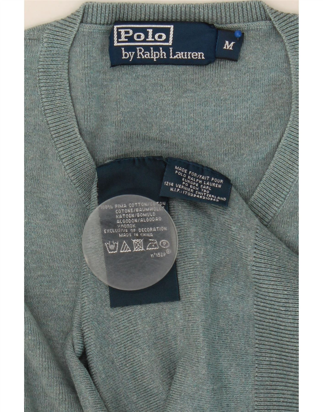 Polo Ralph Lauren Herre V-hals sweater mellemgrå bomuld