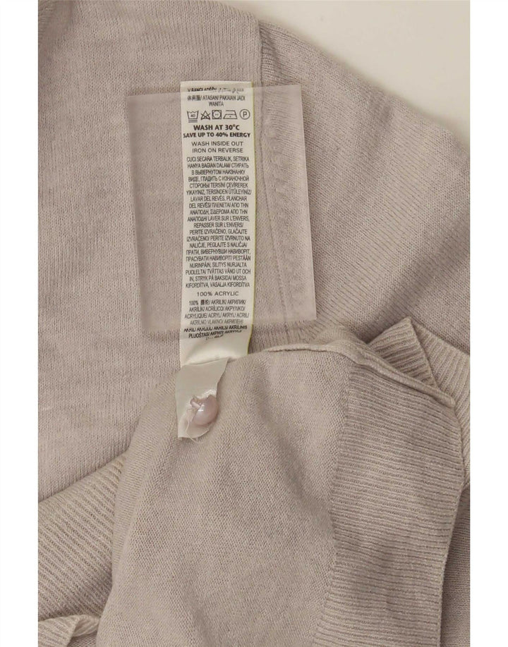 Marks & Spencer Dame Cardigan Sweater UK 14 Stor Grå Akryl