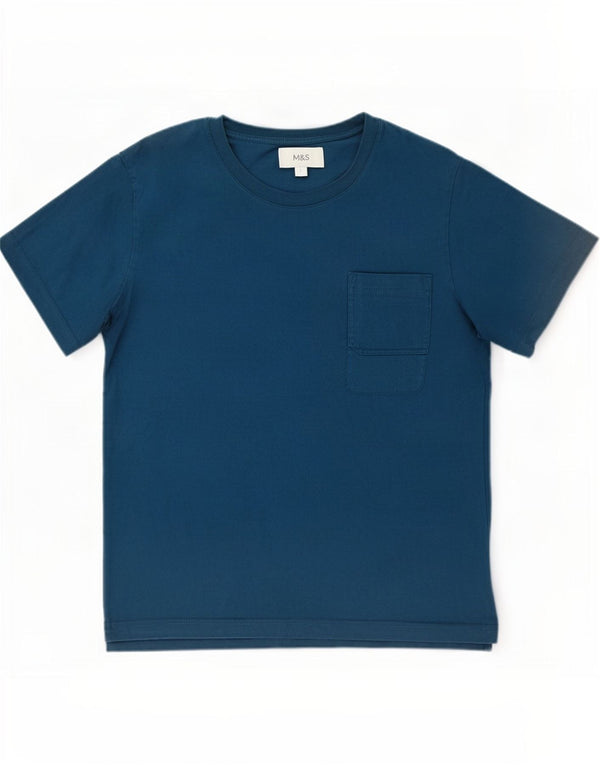 Marks & Spencer Mens T-Shirt Top Large Navy Blue Cotton