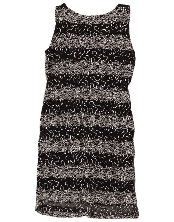 Saloos Dame Ærmeløs Sequin Skede Kjole UK 18 XL Sort Viscose