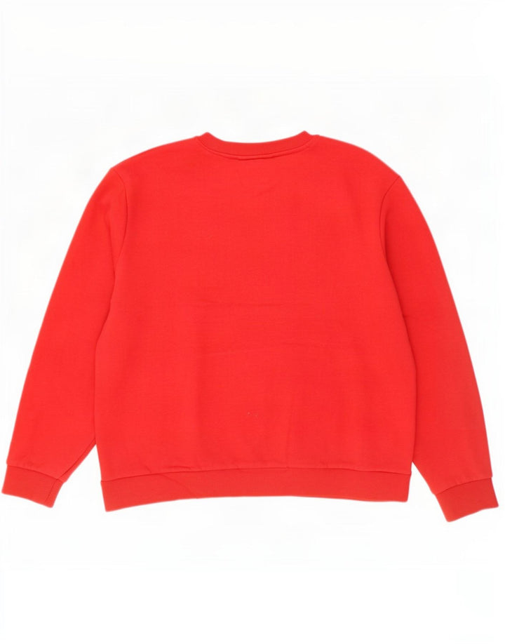 Marks & Spencer Dame Sweatshirt Jumper UK 14 Medium Rød Bomuld