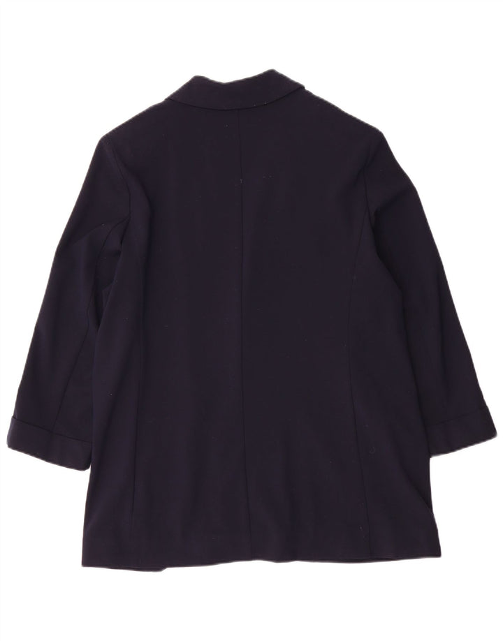 Marks & Spencer Dame 3/4-ærmet åben blazerjakke UK 14 Medium Navy Blue