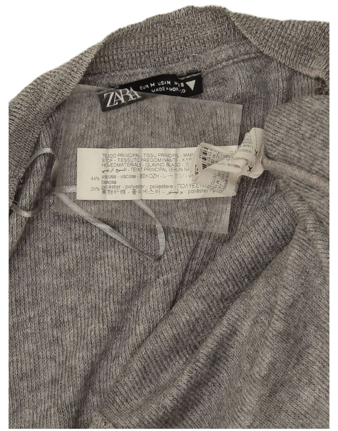 Zara Womens Crop Oversized cardigan sweater UK 12 Medium Grey Viscose