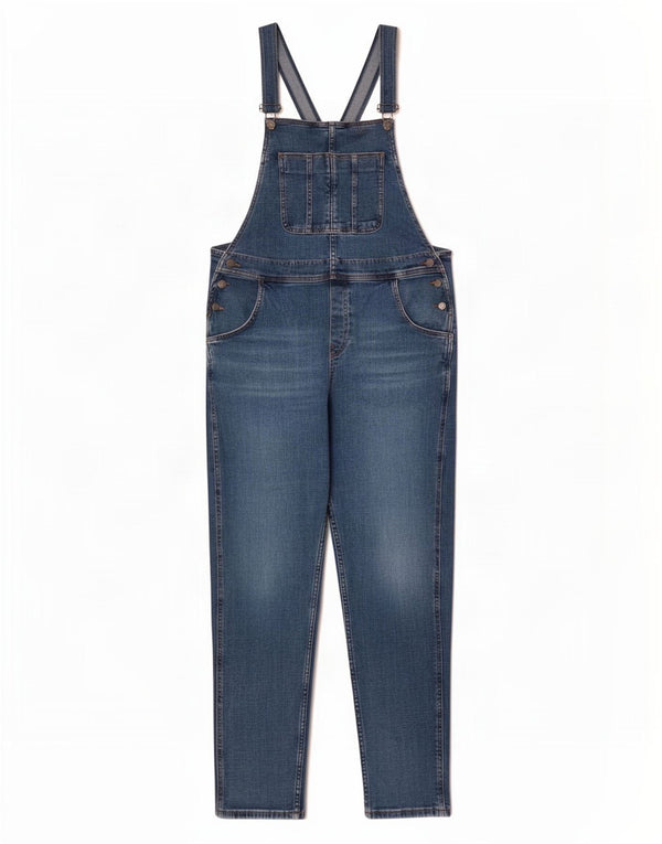 Fat Face Dame Lewis Dungarees Slim Jeans UK 16 Large W36 L32 Blue Bomuld