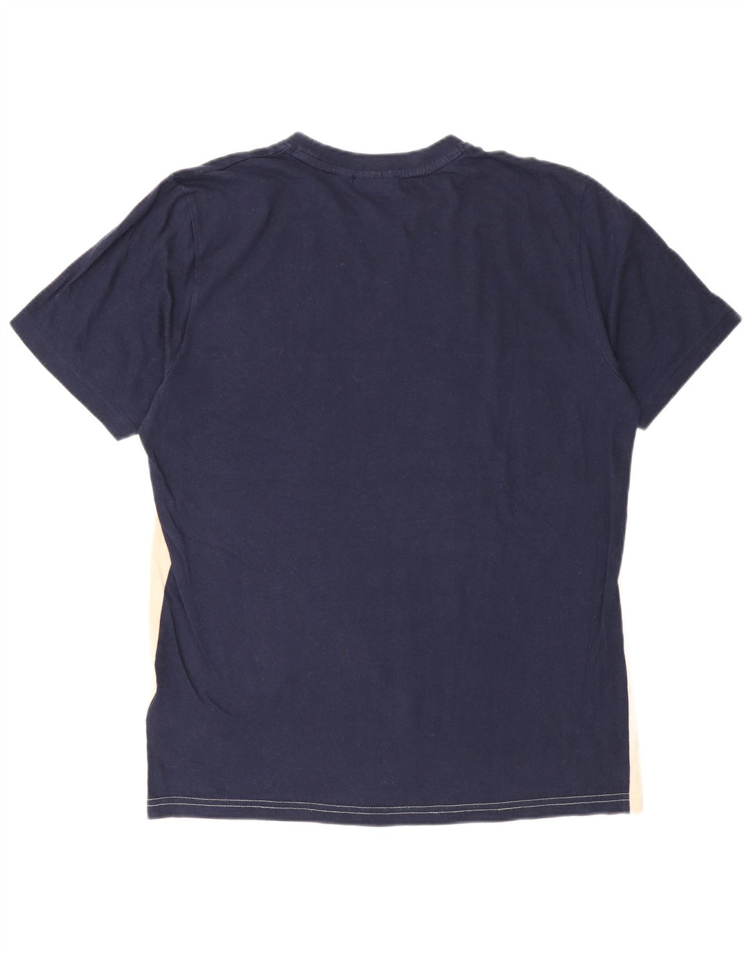 Fila Herre T-Shirt Top Lille Marineblå Colourblock Bomuld