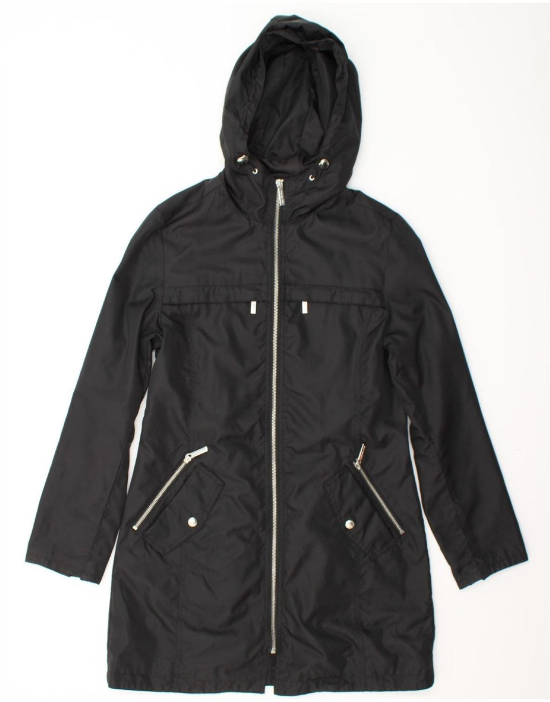 MICHAEL KORS Womens Hooded Windbreaker Coat UK 10 Small Black Nylon Vintage Michael Kors and Second-Hand Michael Kors from Messina Hembry 