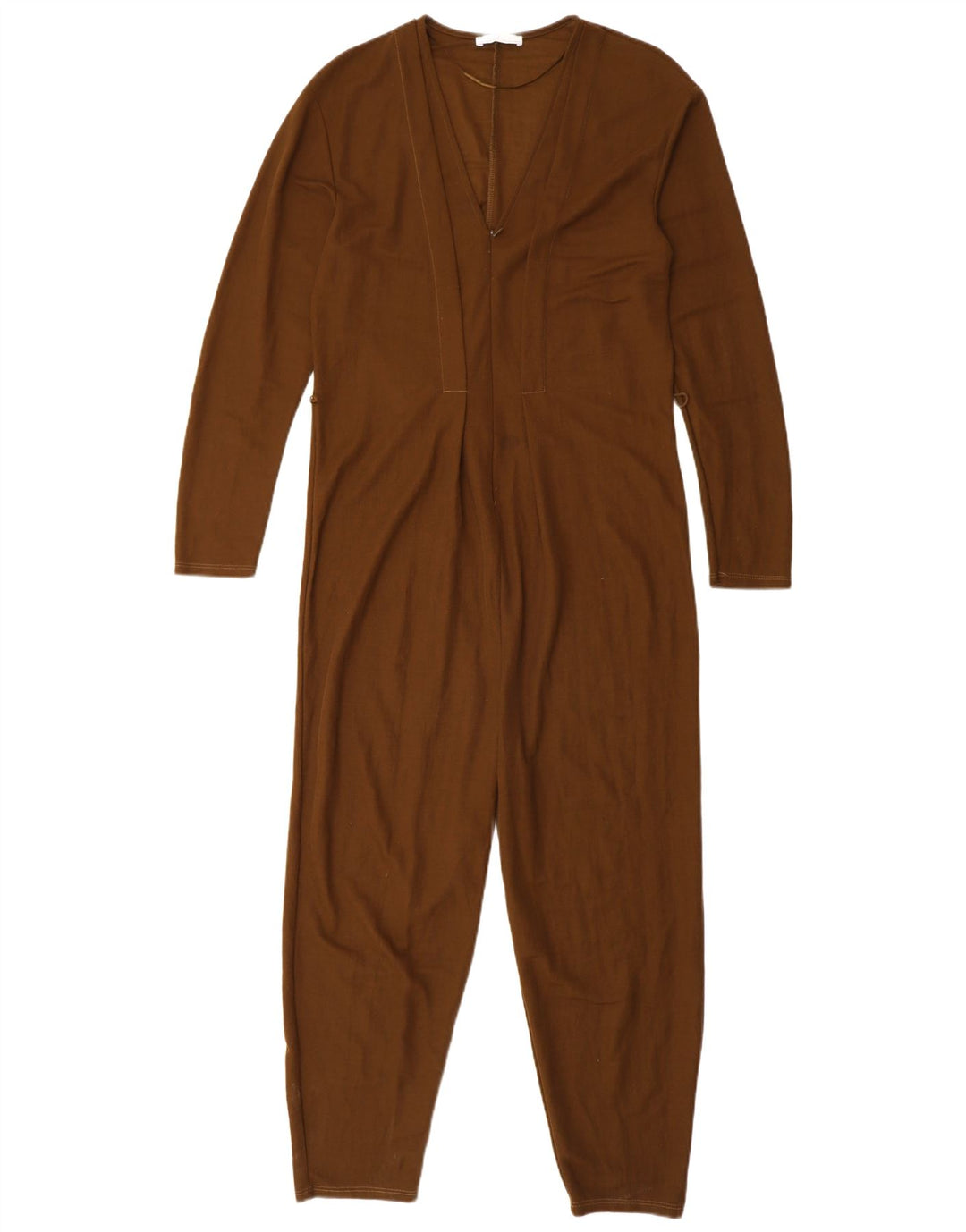 ZARA Langærmet Jumpsuit til kvinder UK 10 Lille brun viskose