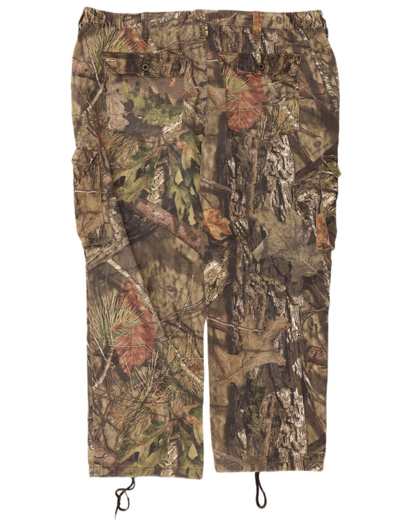 Mossy Oak Mens Straight Cargo Trousers 2XL W46 L31 Khaki Camouflage Cotton