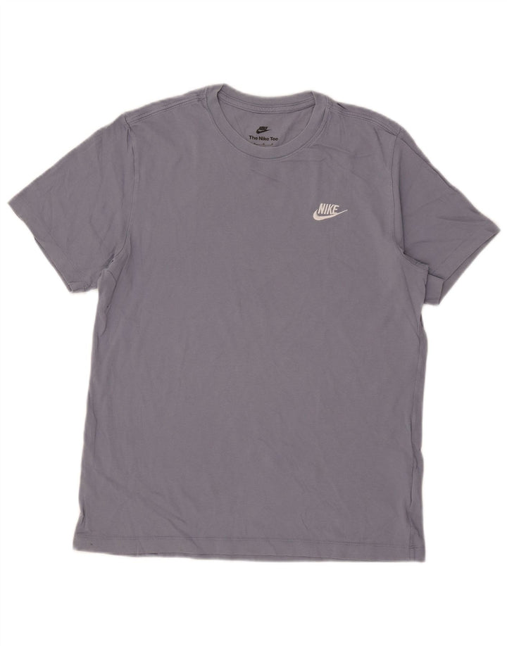 Nike T-shirt top mellemblå bomuld til mænd