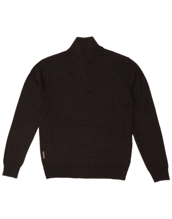 French Connection Herre Regular Fit Zip Neck Jumper Sweater Medium Sort