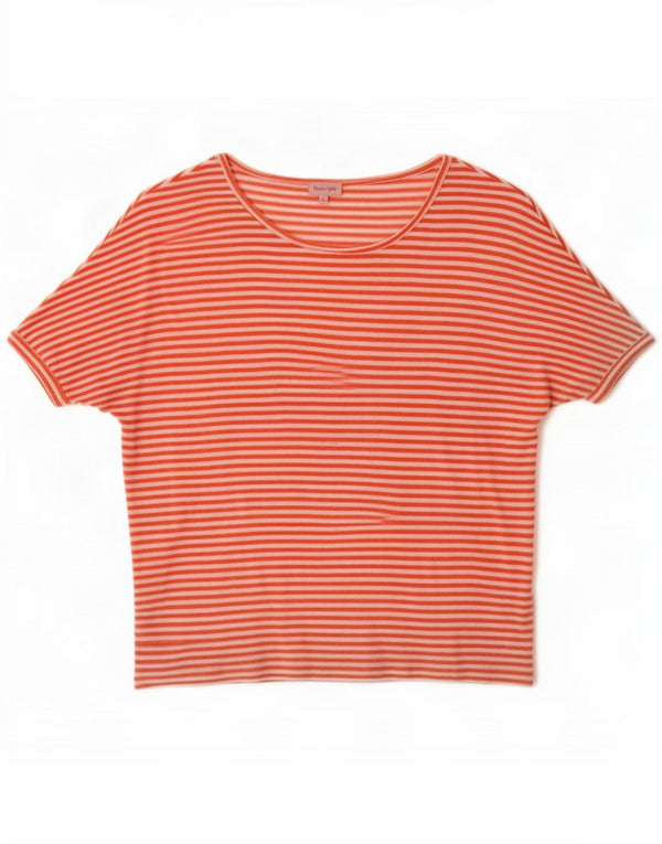 Phase Eight Dame Relaxed Fit T-Shirt Top UK 12 Medium Rød Stribet